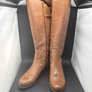 Naturalizer N5 Comfort Tall Leather Riding Boots Brown Side Zip Women’s Size 7